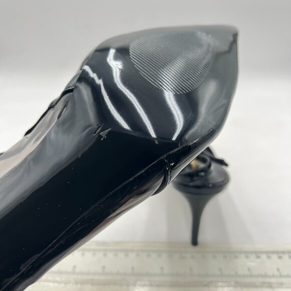 XYD Black Pointed Toe Thin Heel Slingback Pumps Slip on Sandals Slide Shoes - Picture 6 of 8